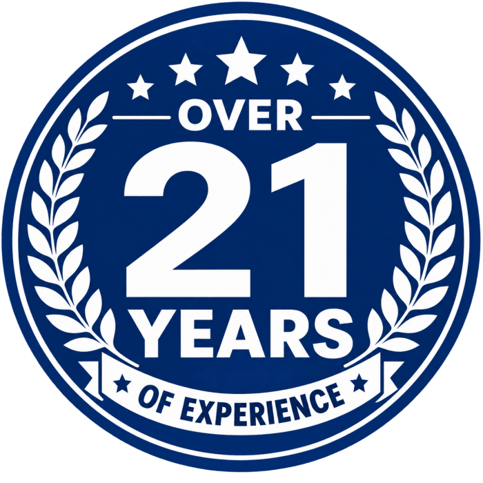 Over 21 Years Experience